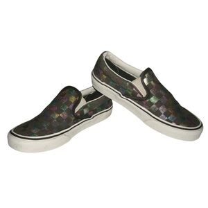 Vans Shoes Checkerboard Iridescent Rainbow Eclectic Stater Surfer egirl y2k Punk